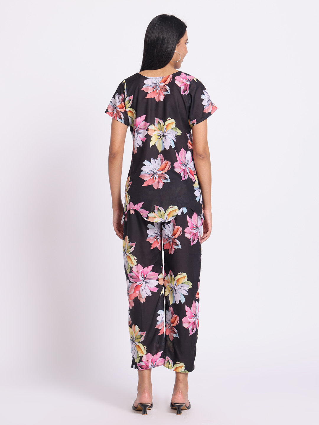 Floral Print Co Ord Set with Relaxed Fit Top and Straight Pants