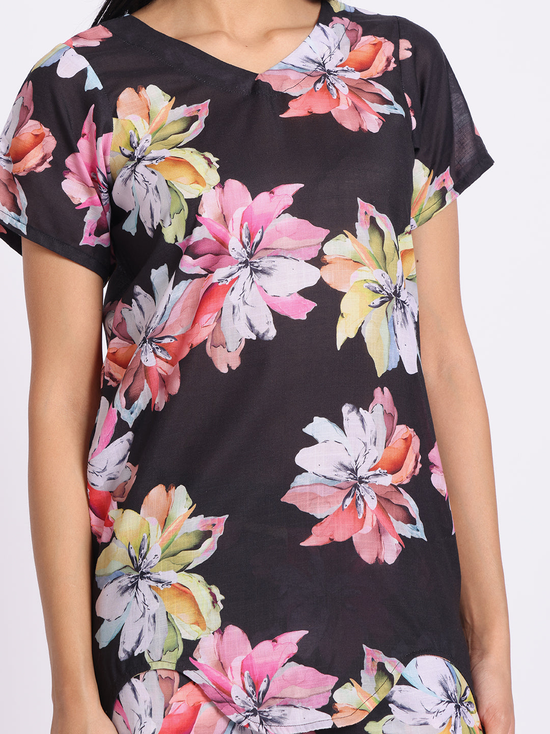 Floral Print Co Ord Set with Relaxed Fit Top and Straight Pants