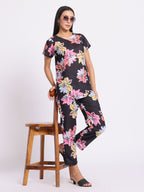 Floral Print Co Ord Set with Relaxed Fit Top and Straight Pants