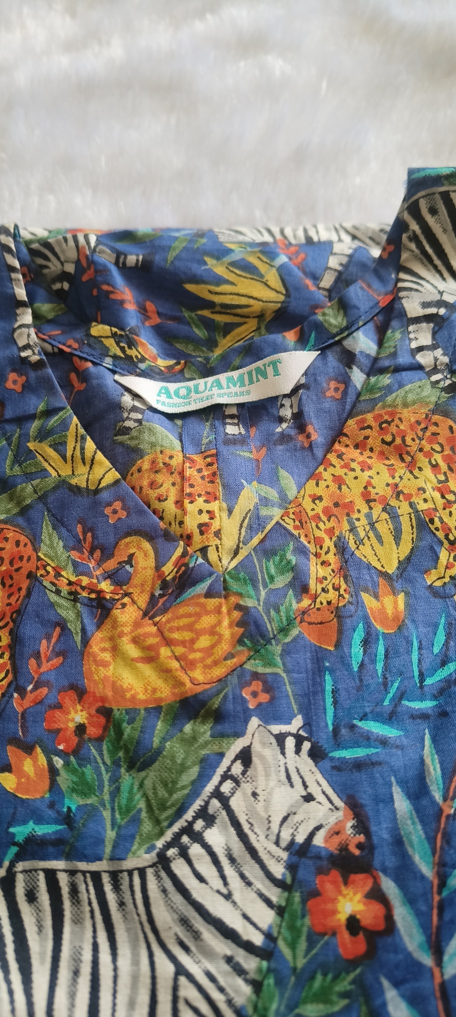 Printed A Line Dress with Full Sleeves and Flowy