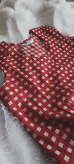 ed Checkered Sleeveless Flared Cotton Dress