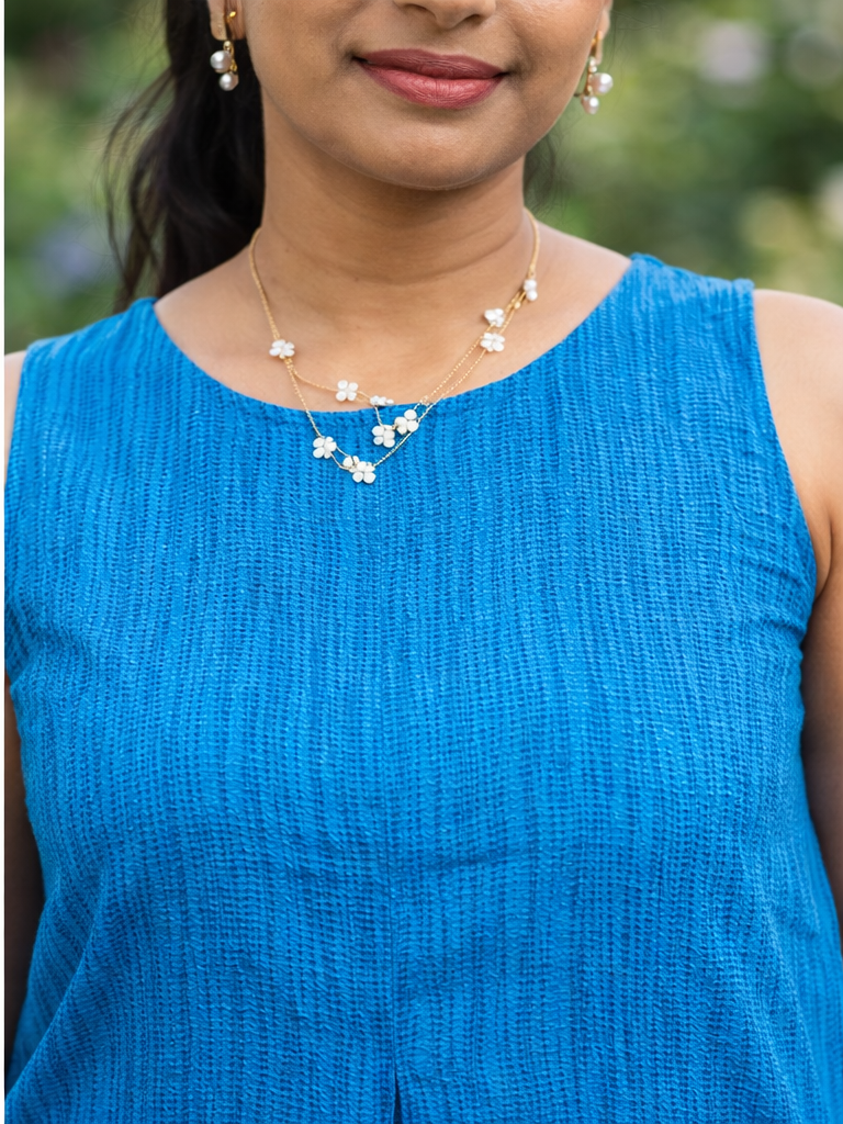 Solid A Line Dress with Sleeveless Design and Relaxed Fit