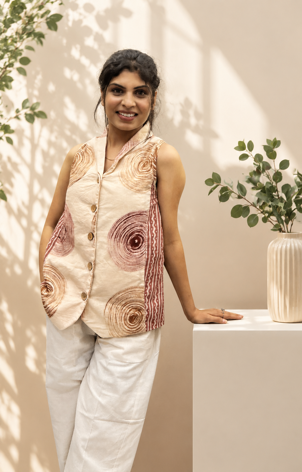 AquaMint Label – Pure Cotton Printed Waistcoat