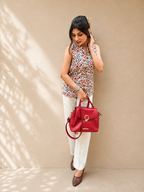 Bagru Handcrafted Floral Cotton Waistcoat Top